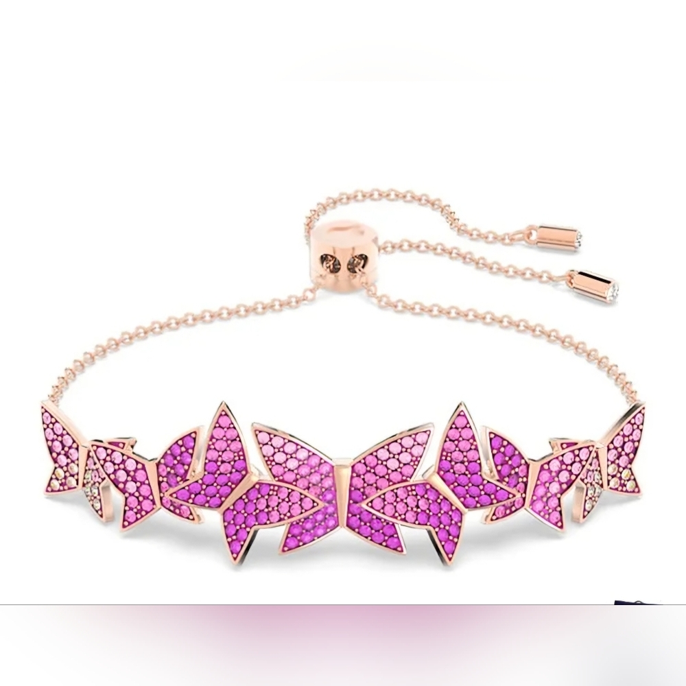 GORGEOUS SWAROVSKY PINKS RG BUTTERFLIES ๐ฆ - Picture 1 of 4
